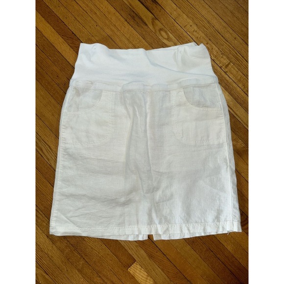 Athleta Dresses & Skirts - Athleta 100% Linen Pull On Fold Top Skirt Size 14